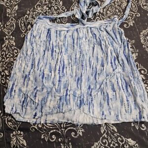 Stylish Blue And White Mini Skirt